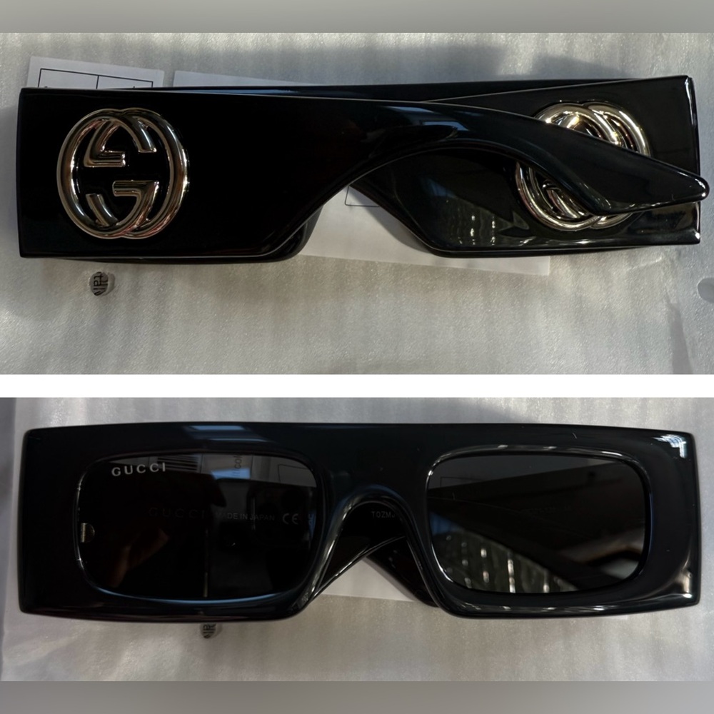 Gucci Unisex Sleek Black Rectangular Frames With … - image 2